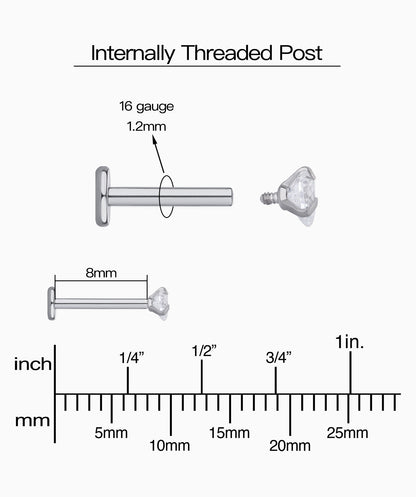 Classic Heart Flatback Stud