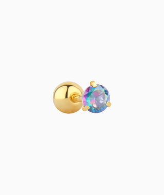 Colorful Round Gemstone Stud - OumoJewelry