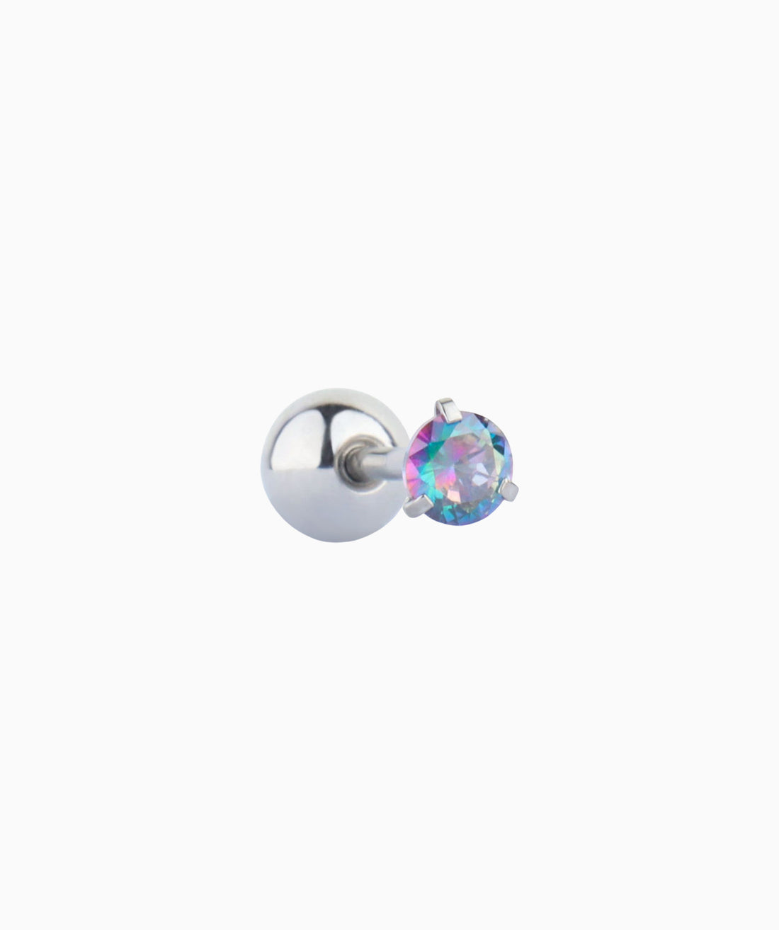 Colorful Round Gemstone Stud