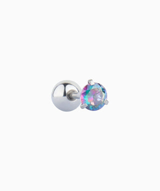 Colorful Round Gemstone Stud - OumoJewelry