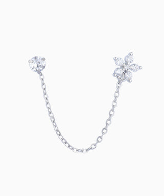 Sparkling Flower Chain Earring - OumoJewelry