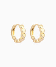 Heart to Heart Hoop Earring - Brass - Oumo Jewelry