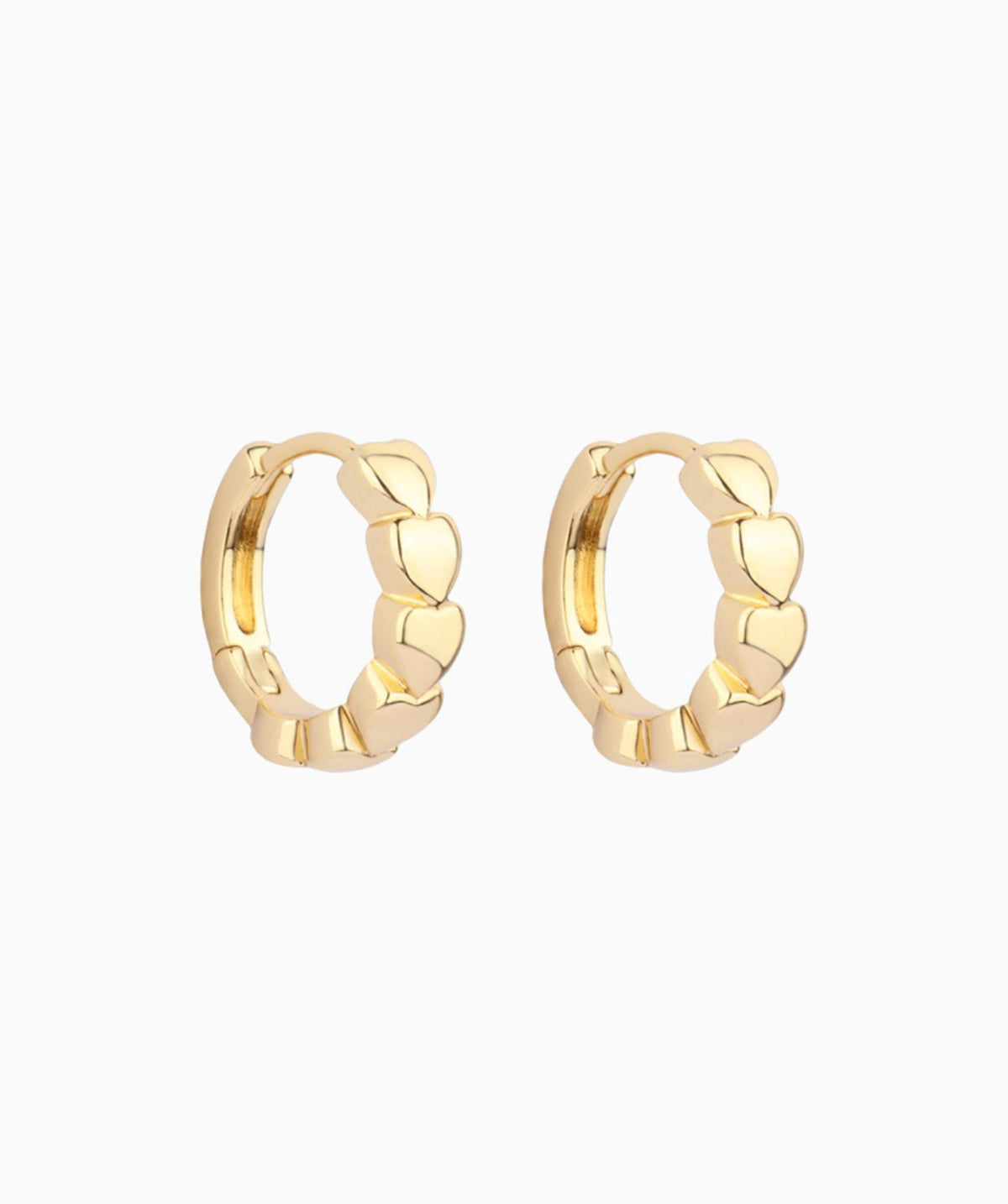 Heart to Heart Hoop Earring - Brass - Oumo Jewelry