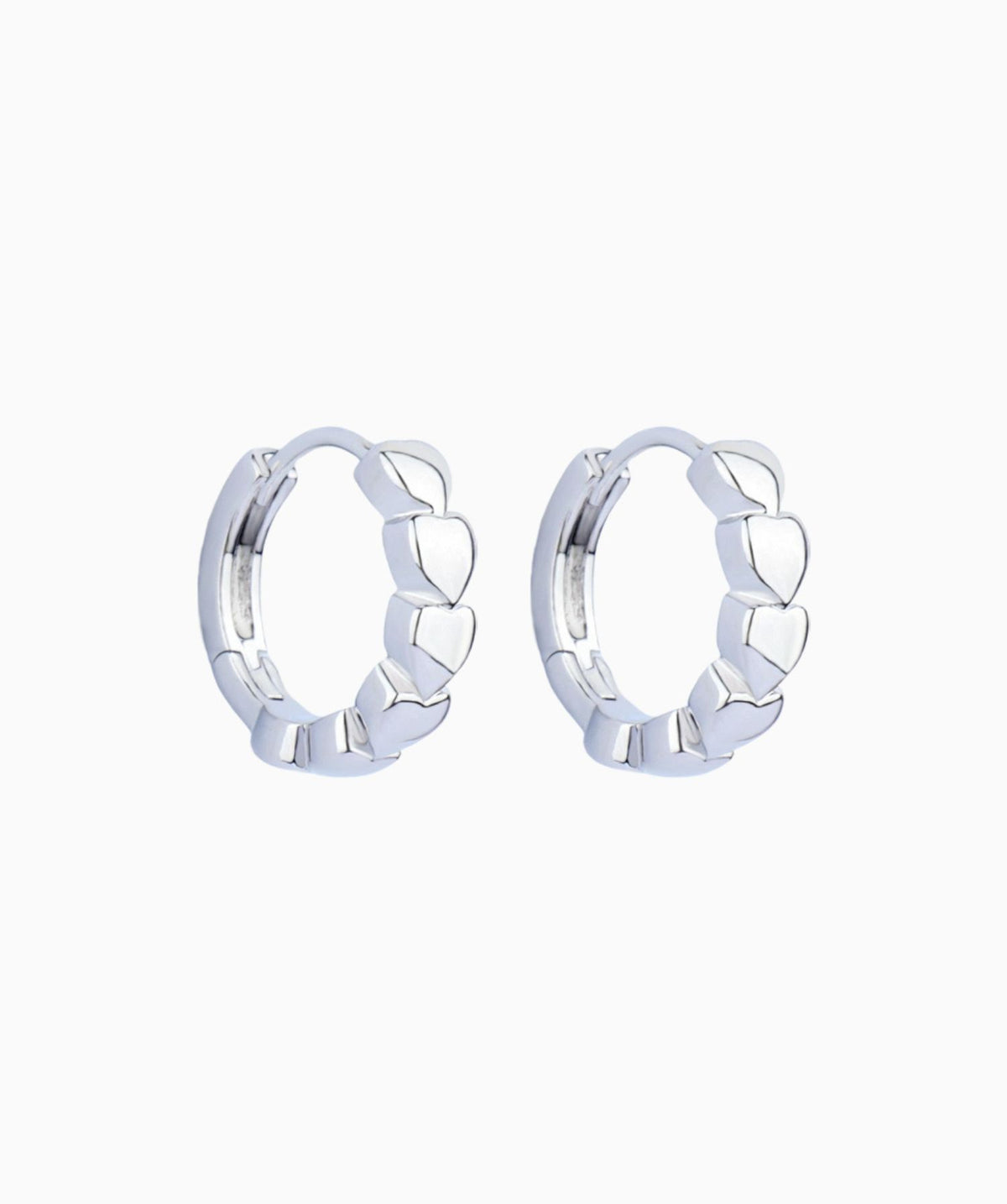 Heart to Heart Hoop Earring - Brass - Oumo Jewelry