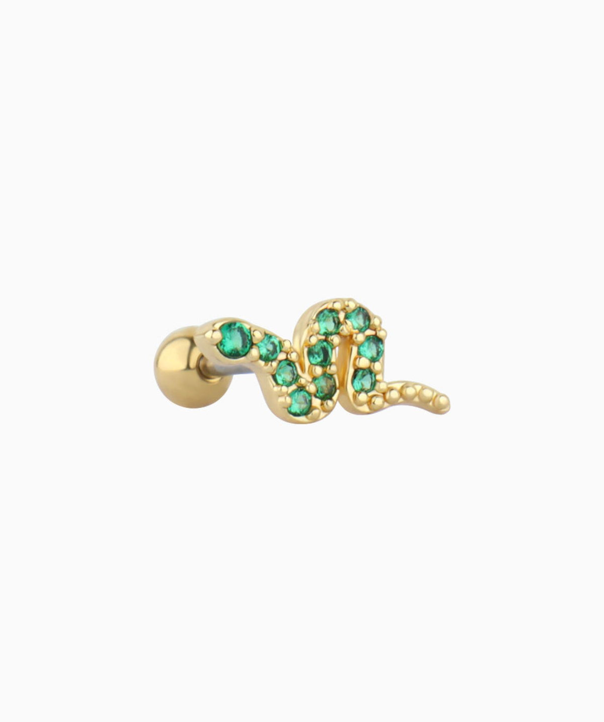 Reborn Snake Stud - Stainless Steel - Upper Lobe, Helix, Flat - Oumo Jewelry