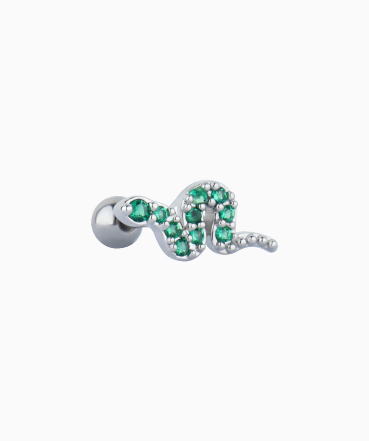 Reborn Snake Stud - Stainless Steel - Upper Lobe, Helix, Flat - Oumo Jewelry