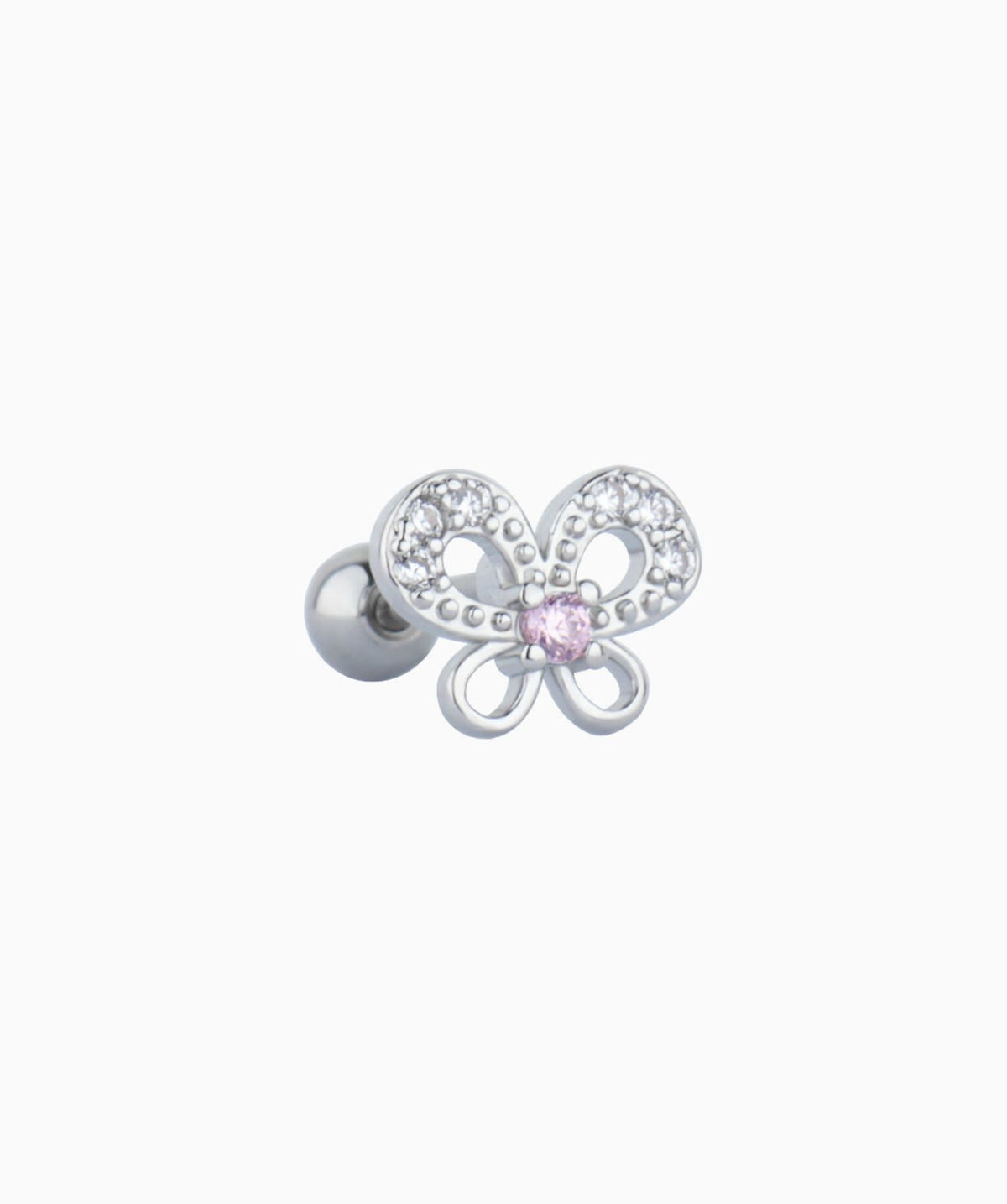 Treasure Pinky Butterfly Stud - Stainless Steel - Upper Lobe, Helix - Oumo Jewelry