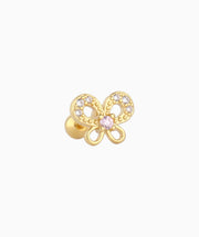 Treasure Pinky Butterfly Stud - Stainless Steel - Upper Lobe, Helix - Oumo Jewelry