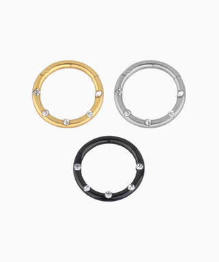 Gemstones Hoop Clicker - OumoJewelry