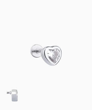 Puff Heart Flatback Stud - OumoJewelry