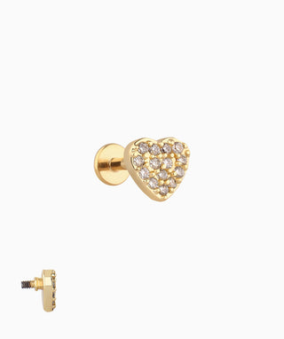 Love U Heart Flatback Stud - OumoJewelry