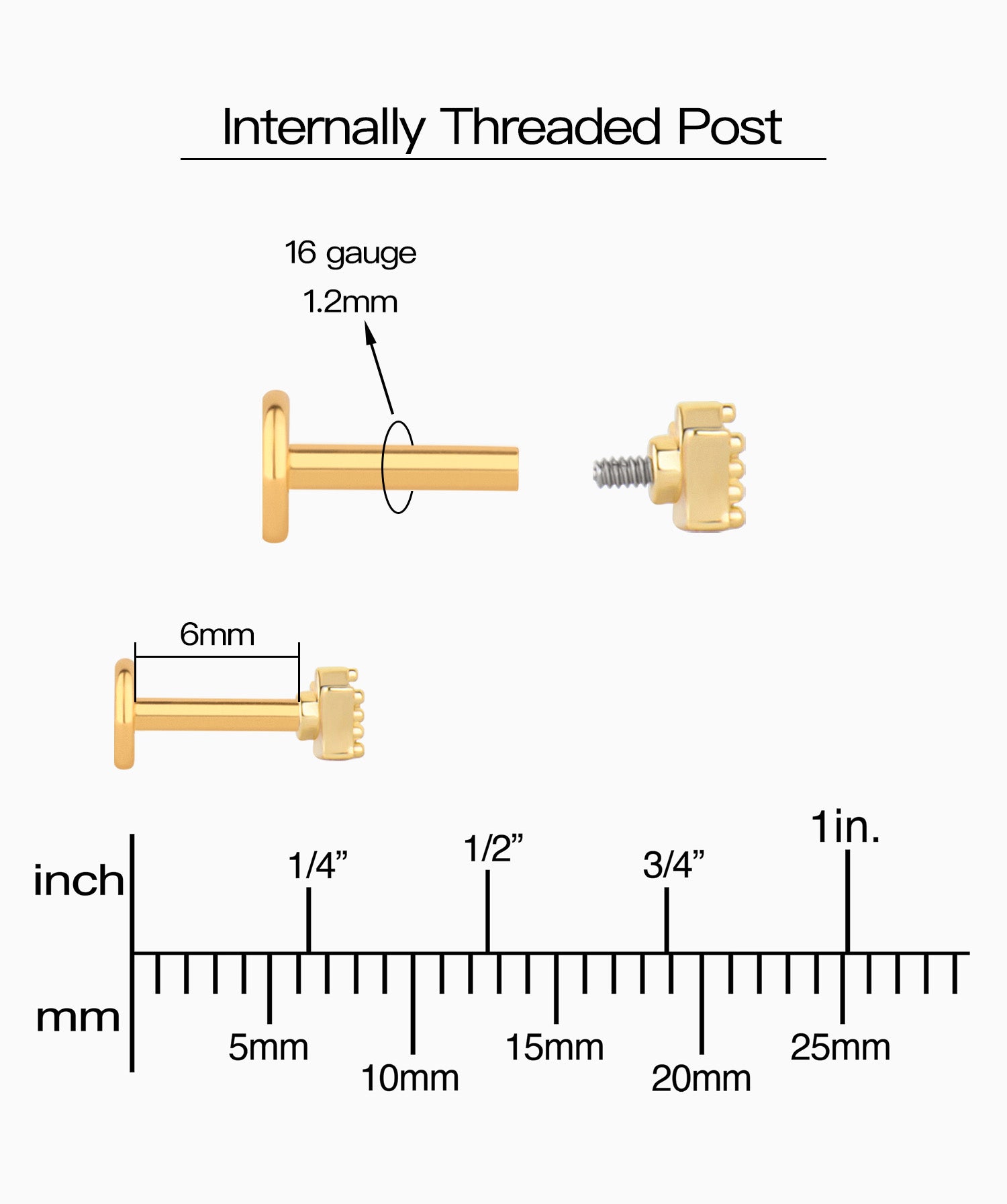 Princess Crown Flatback Stud