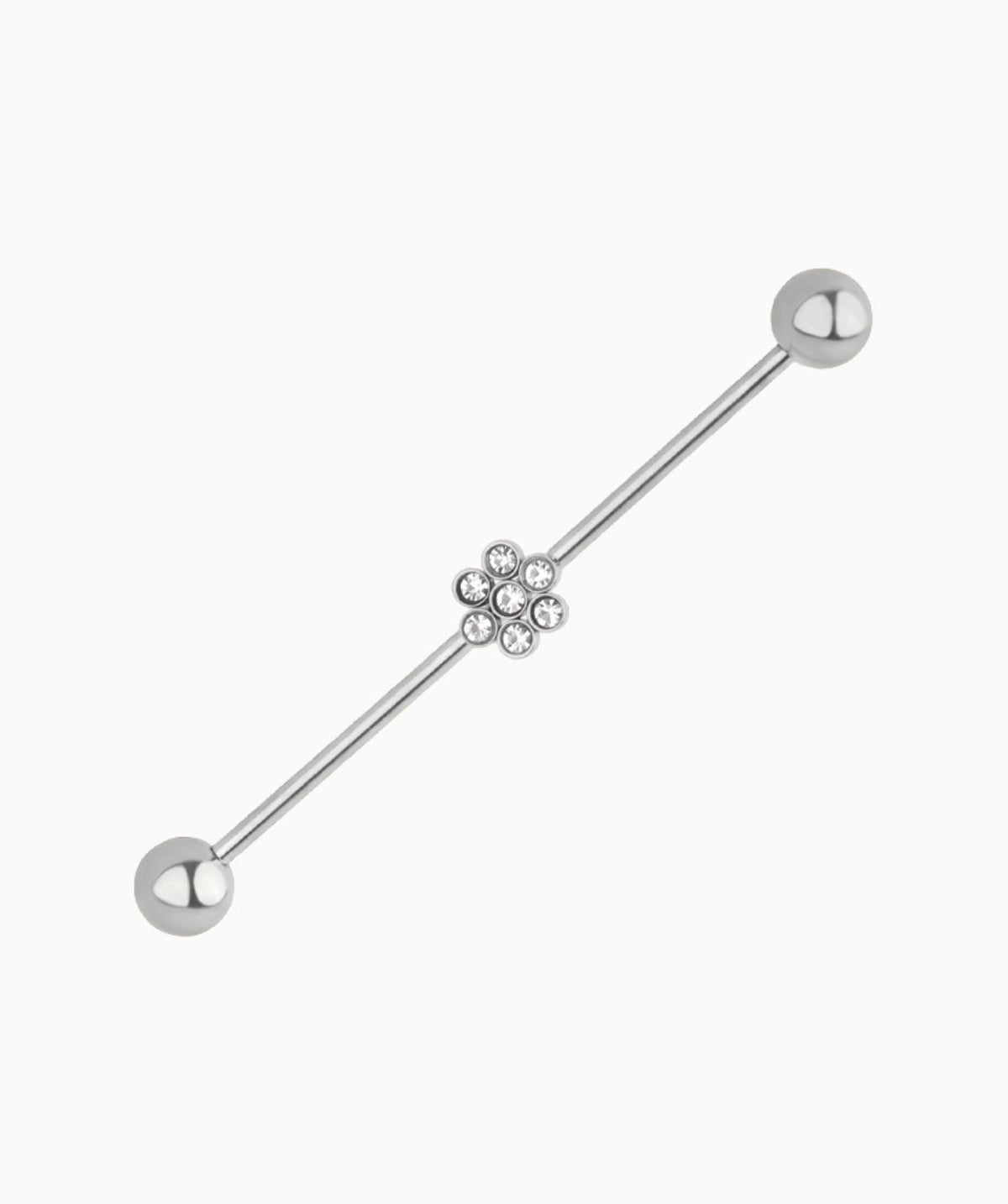 Flower Industrial Barbell - Stainless Steel - Industrial - Oumo Jewelry
