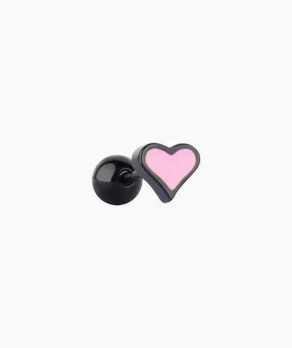 Black&amp;Pink Heart Stud