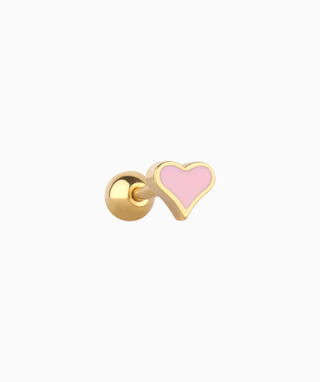 Black&Pink Heart Stud - OumoJewelry