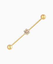 Flower Industrial Barbell - Stainless Steel - Industrial - Oumo Jewelry