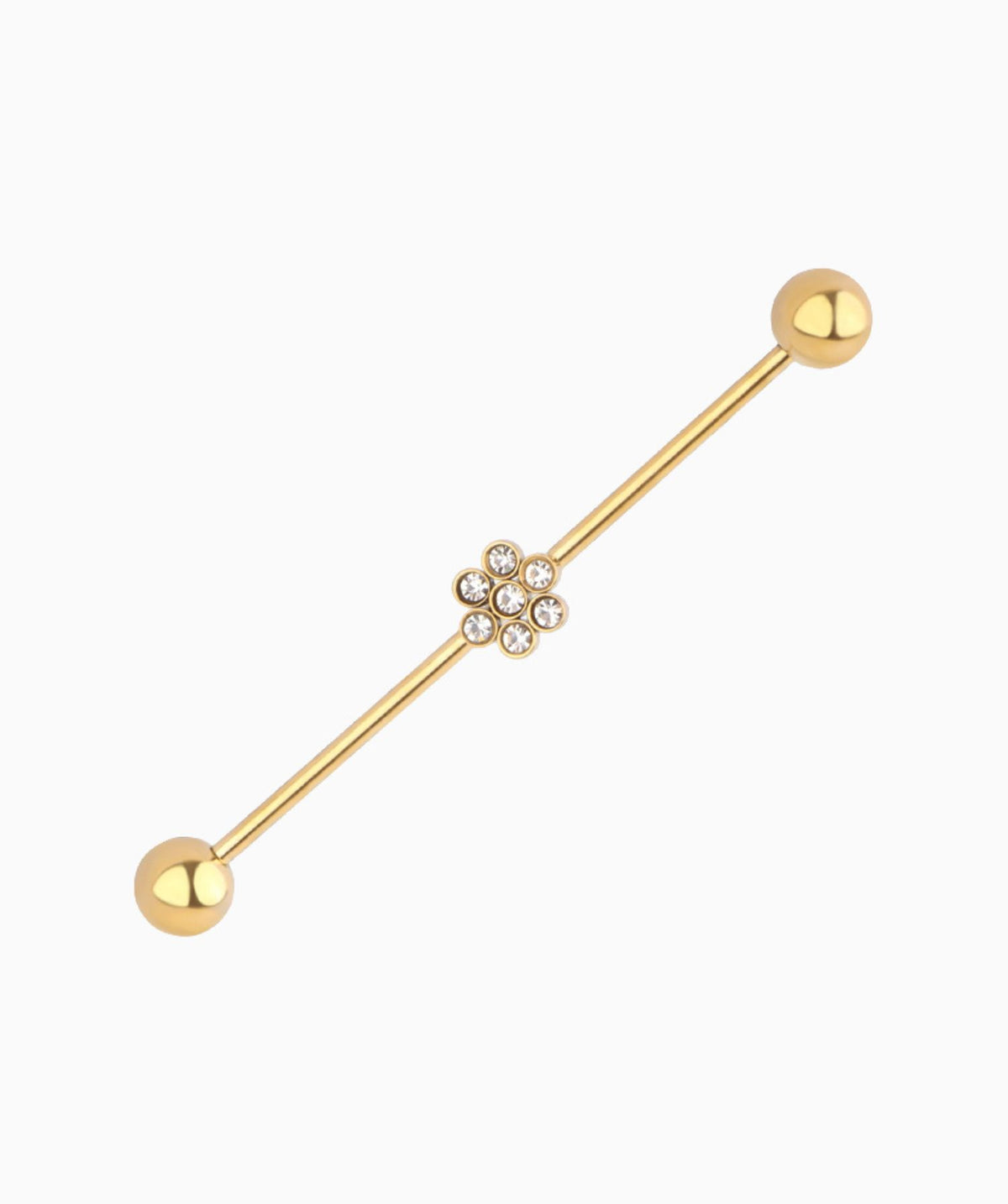 Flower Industrial Barbell - Stainless Steel - Industrial - Oumo Jewelry