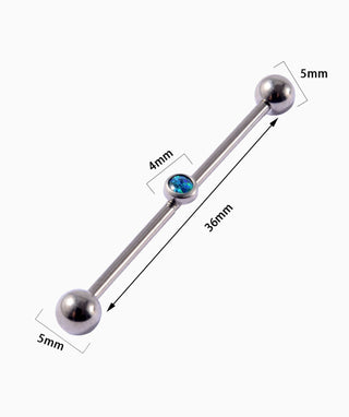 Titanium Opal Industrial Barbell - OumoJewelry