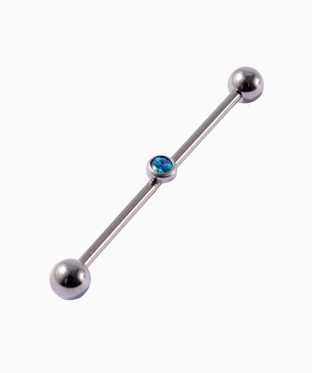 Titanium Opal Industrial Barbell - Titanium - Industrial - Oumo Jewelry