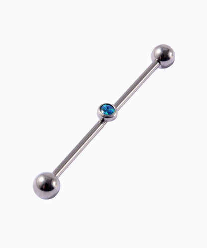 Titanium Opal Industrial Barbell