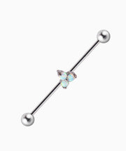 Titanium Opal Hazy Industrial Barbell - Titanium - Industrial - Oumo Jewelry