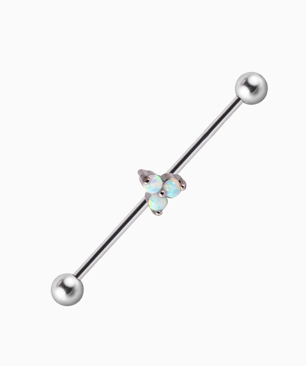 Titanium Opal Hazy Industrial Barbell - Titanium - Industrial - Oumo Jewelry