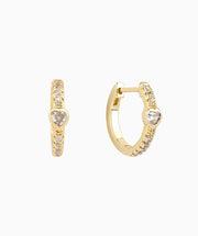 Charm Heart Hoop - Brass - Oumo Jewelry