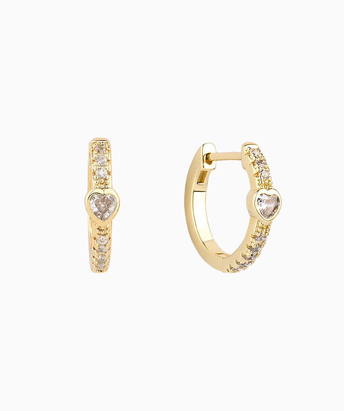 Charm Heart Hoop - Brass - Oumo Jewelry