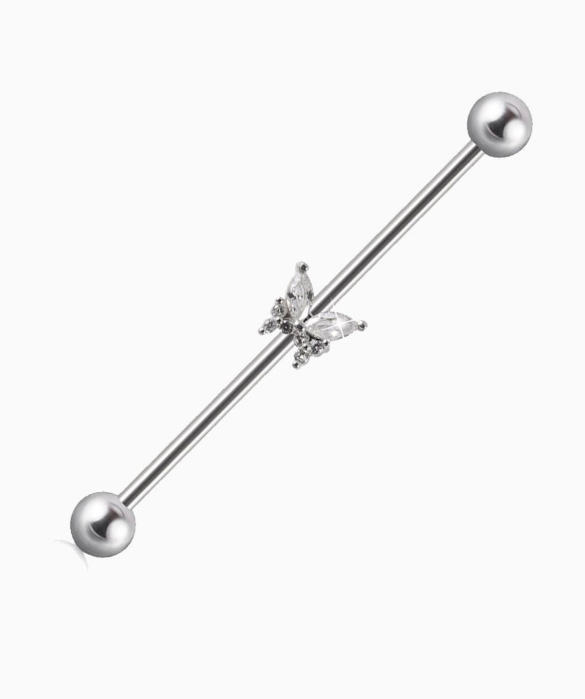Beautiful Butterfly Industrial Barbell - Stainless Steel - Industrial - Oumo Jewelry