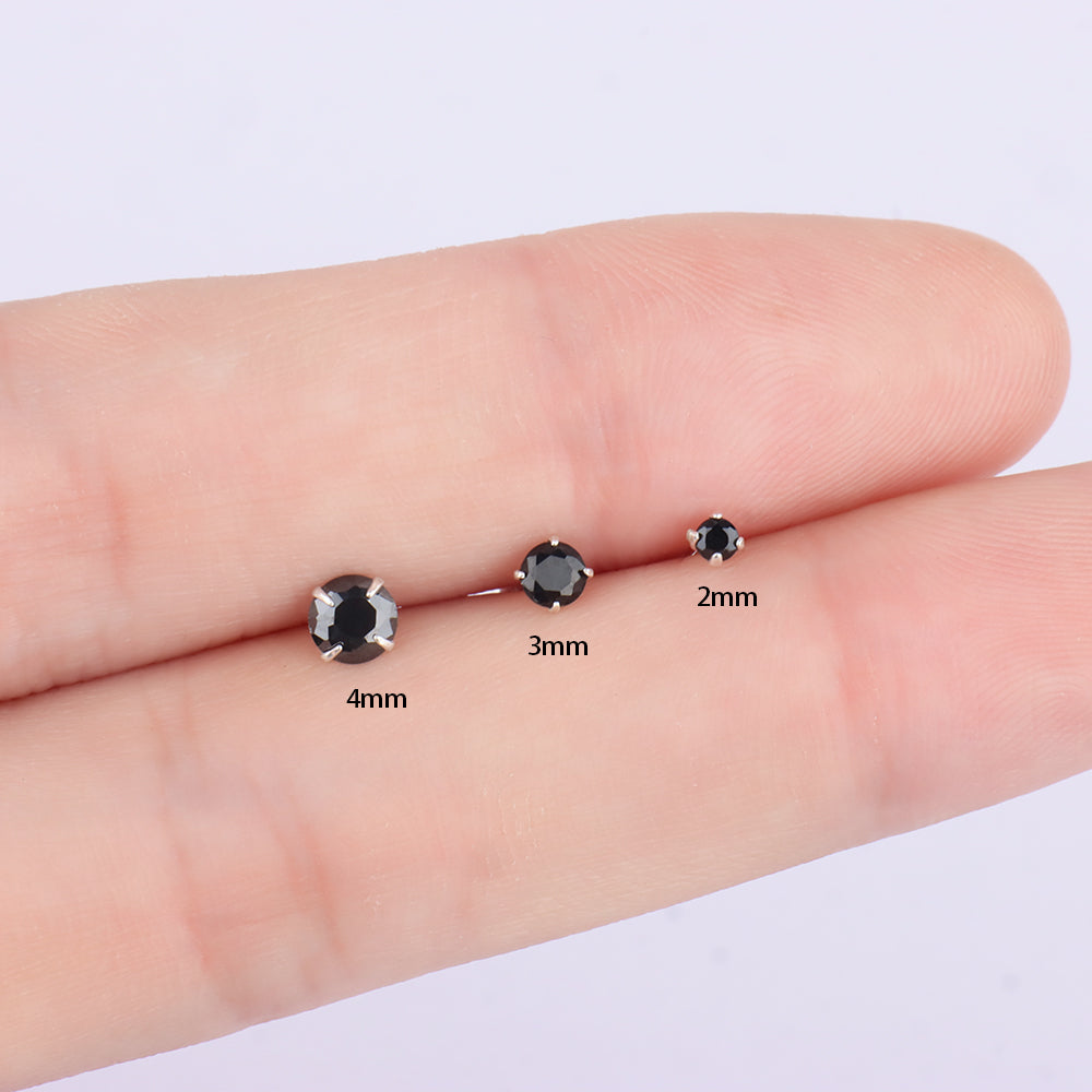 Eternal Black Gemstone Stud - OhmoJewelry