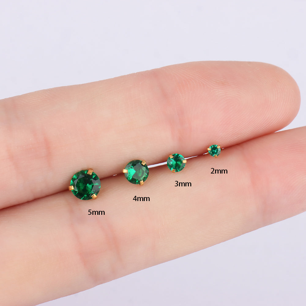 Green Gem Stud - OhmoJewelry