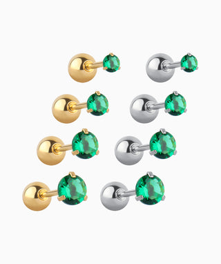 Green Gem Stud - OumoJewelry