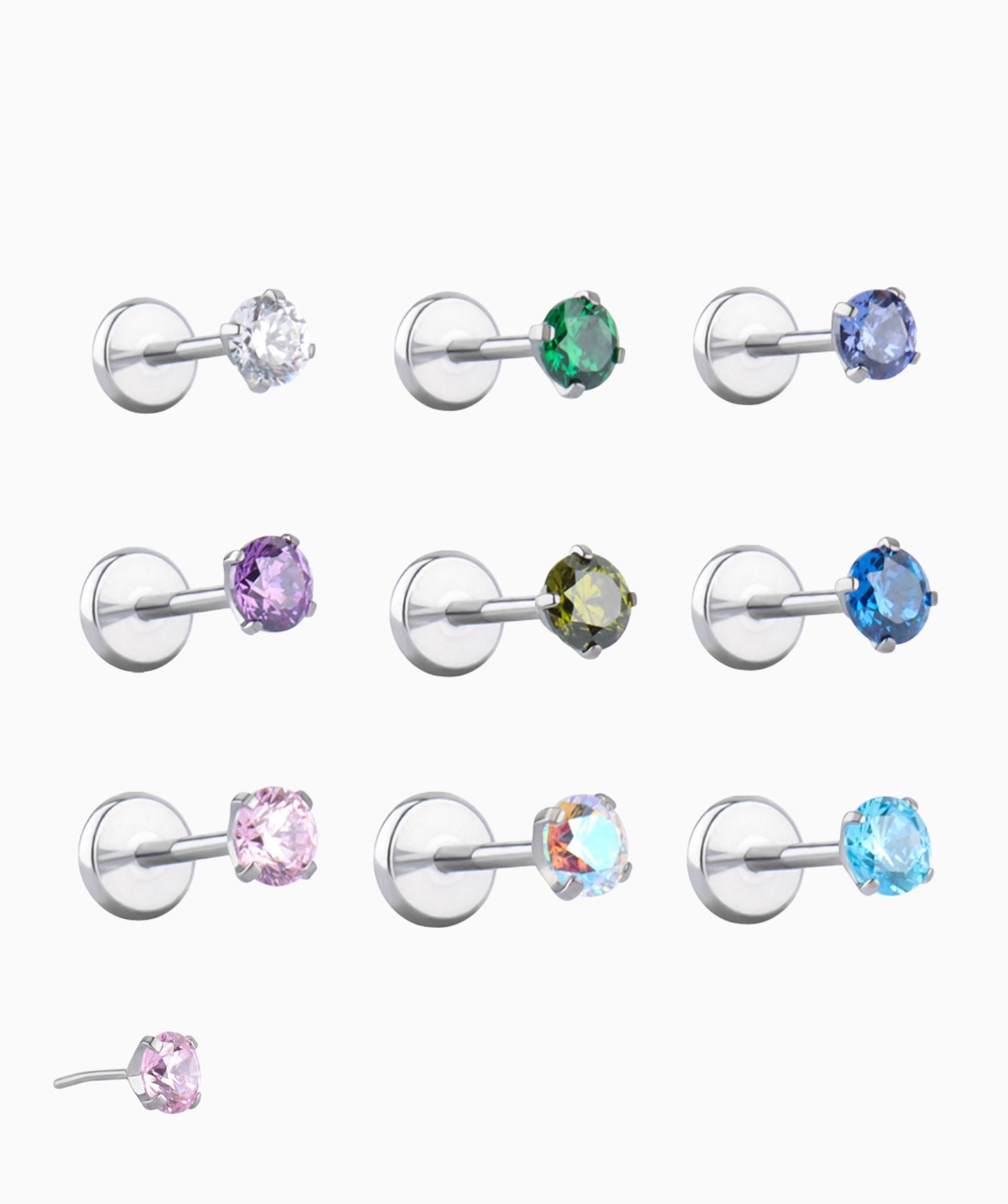 Titanium Gemstones Stud