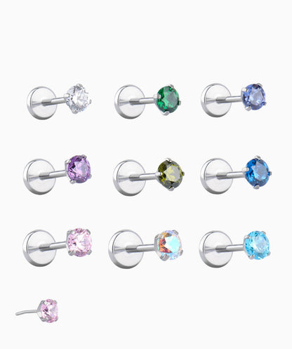 Titanium Gemstones Flatback Stud