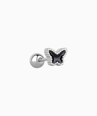 Black Enamel Butterfly Stud - OumoJewelry
