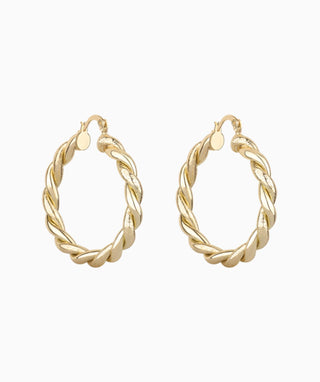 Frosted Twist Hoops - OumoJewelry