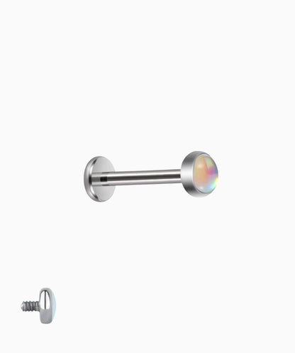 Titanium Opal Labret Flatback Stud