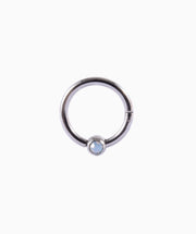 Titanium Light Blue Opal Clicker - Titanium - Daith, Septum - Oumo Jewelry
