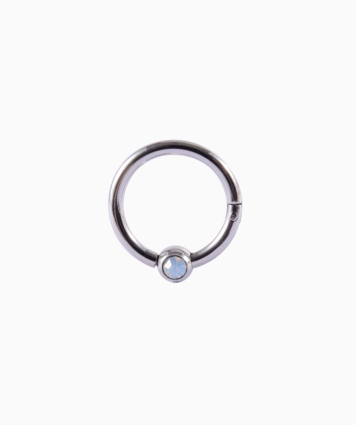 Titanium Light Blue Opal Clicker - Titanium - Daith, Septum - Oumo Jewelry