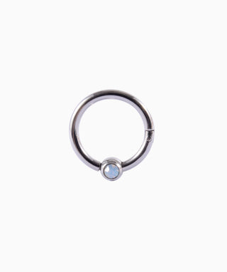 Titanium Light Blue Opal Clicker - OumoJewelry