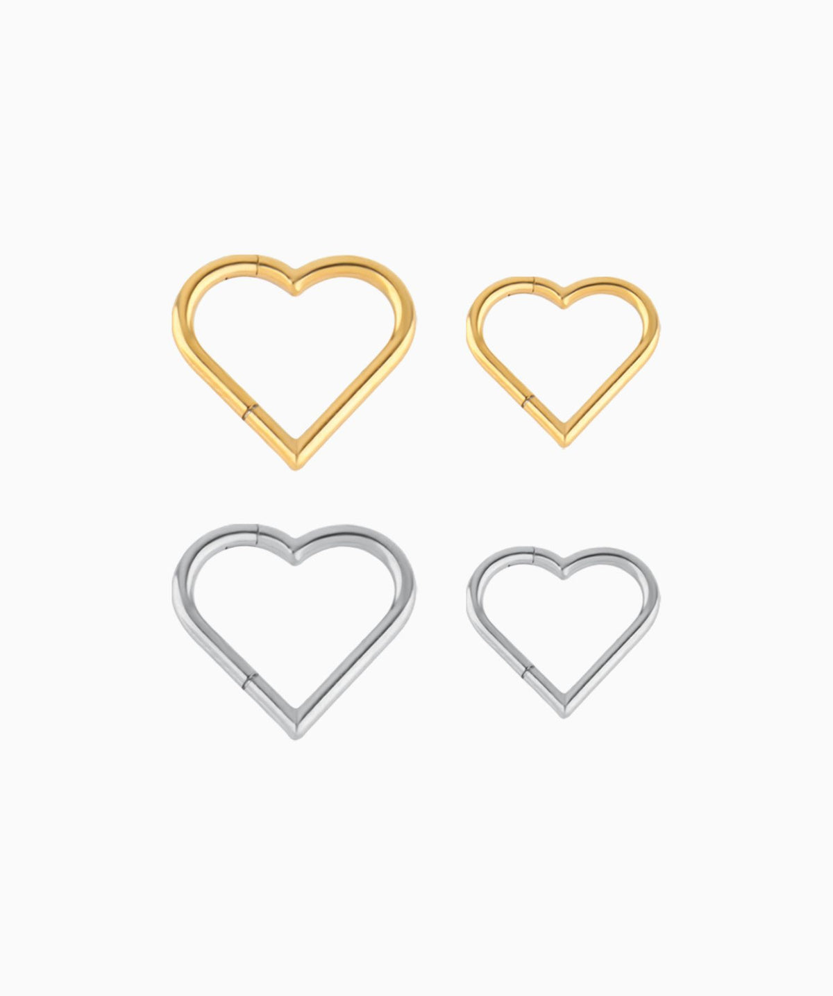Heart Clicker Hoop - Stainless Steel - Daith - Oumo Jewelry