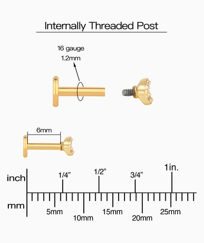 Gem Leaf Flatback Stud