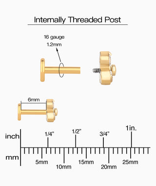 Basic Gem Flatback Stud - OumoJewelry