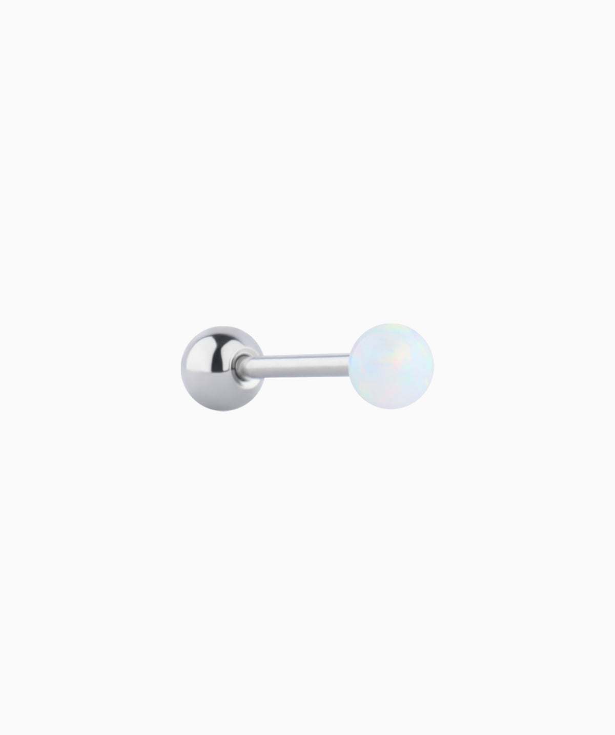 Charm Opal Ball Stud - Stainless Steel - Upper Lobe, Helix, Flat - Oumo Jewelry