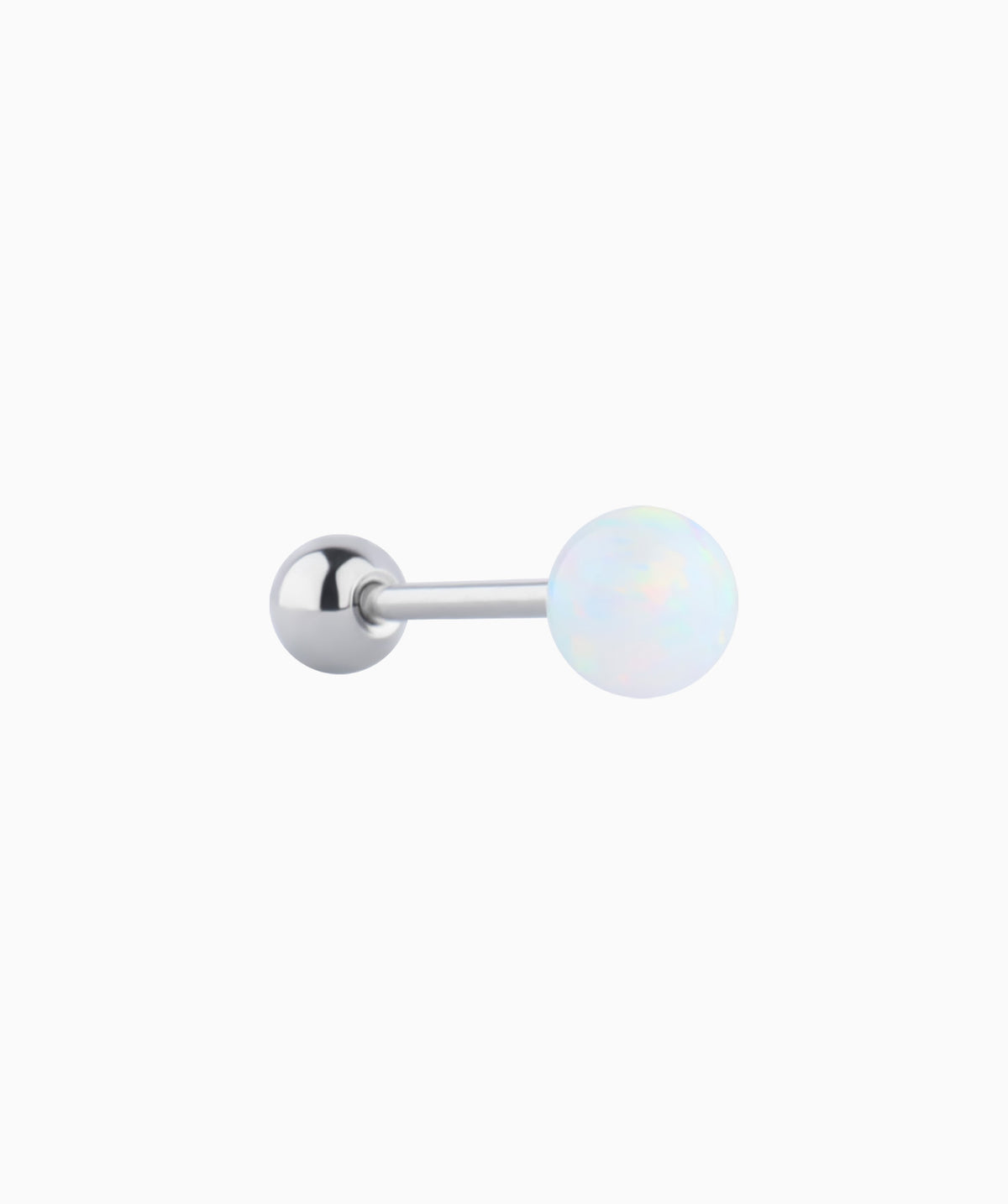 Charm Opal Ball Stud - Stainless Steel - Upper Lobe, Helix, Flat - Oumo Jewelry
