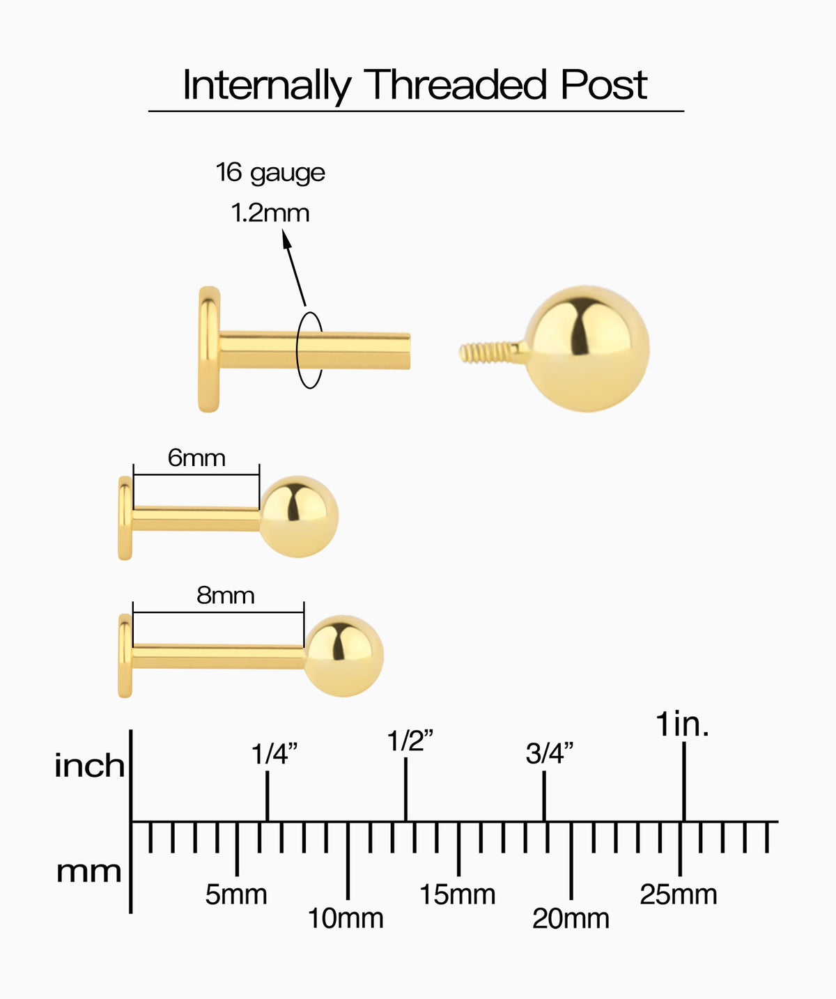 Basic Ball Flatback Stud - Sterling Silver 925 - Helix, Forward Helix, Upper Lobe - Oumo Jewelry