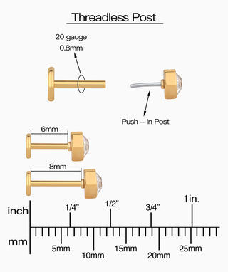 Basic Gem Flatback Stud - OumoJewelry