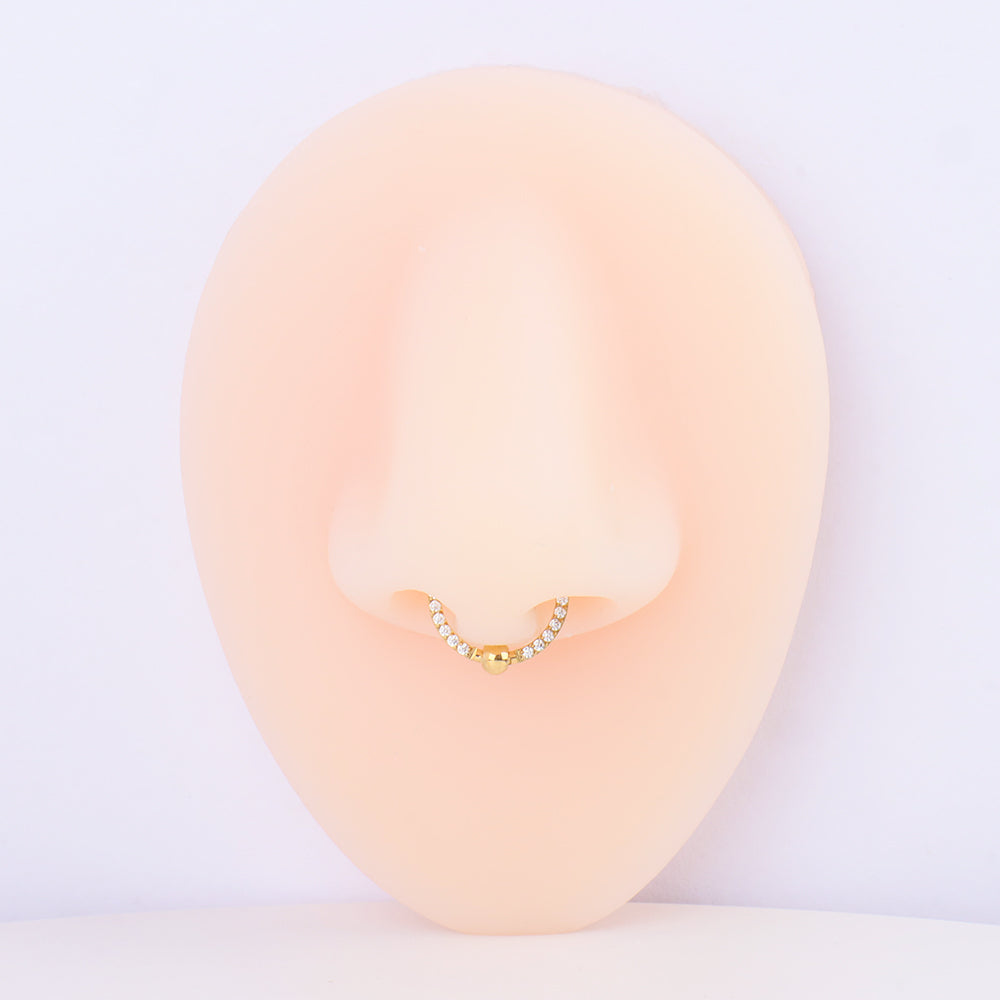 Shiny Gem Clicker Hoop - Stainless Steel - Daith, Septum - Oumo Jewelry