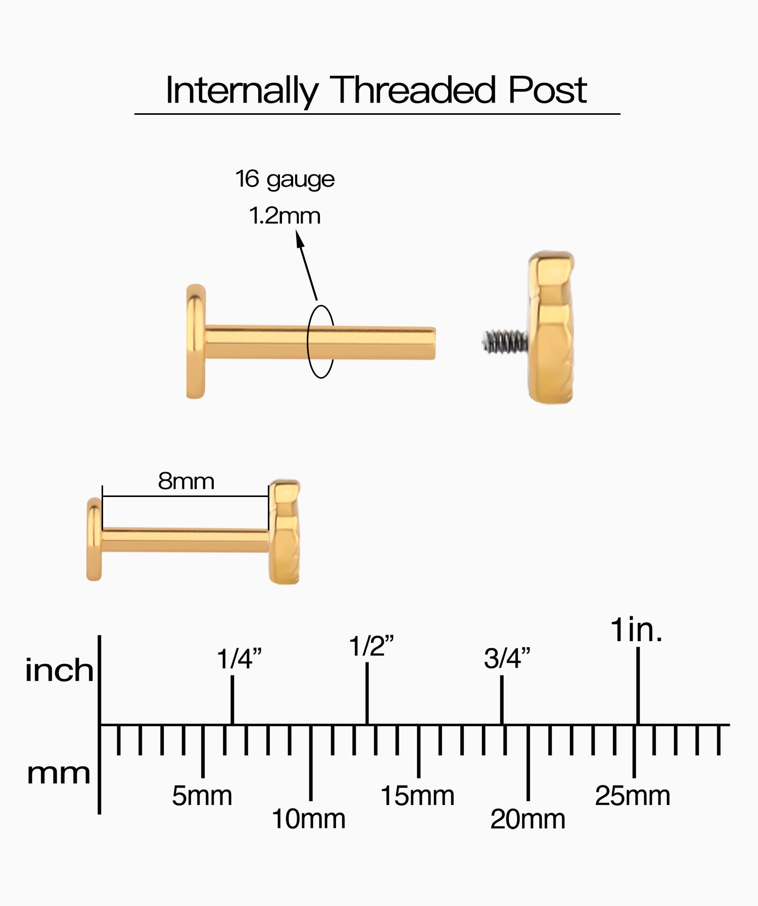 Titanium Shell Flatback Stud