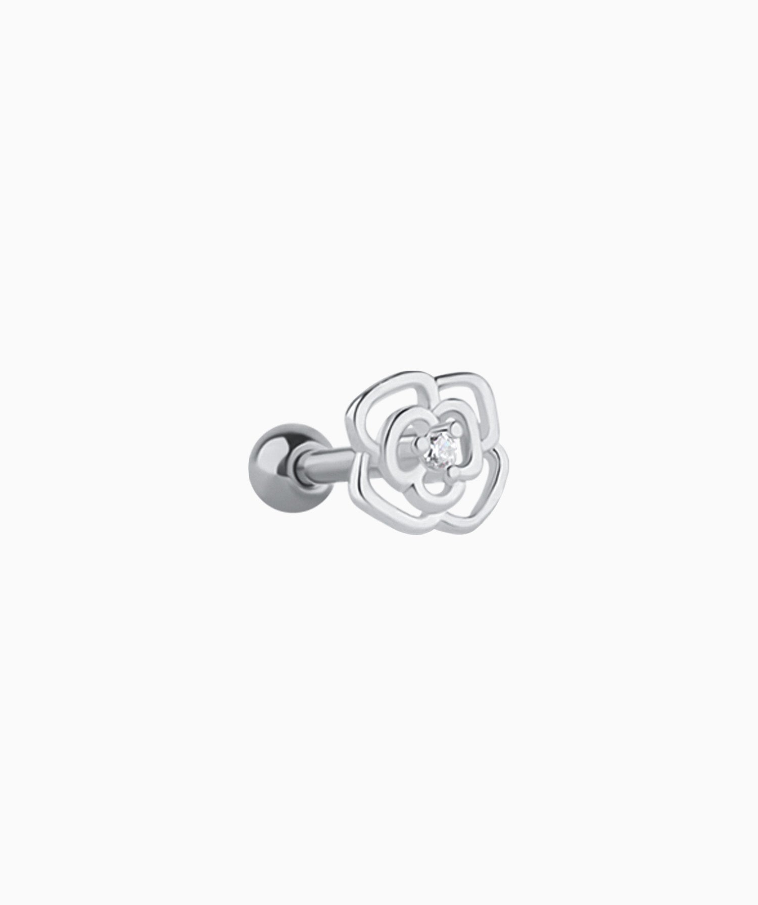 Hollow Rose Flower Stud